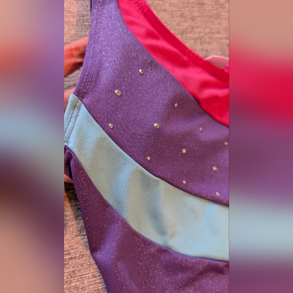 Colorful Girls Gymnastics Leotard Bodysuit Size 6 - Picture 3 of 7
